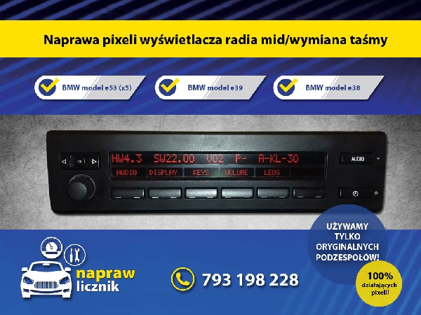 Naprawy Pixeli Licznika/radio/klimatyzacja Bmw 3