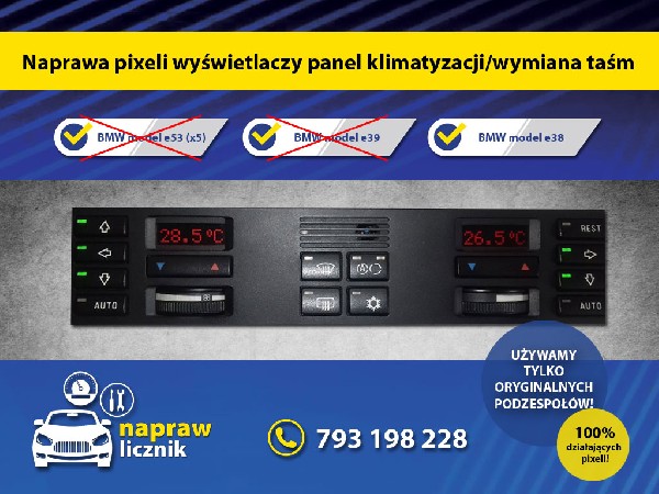 Naprawy Pixeli Licznika/radio/klimatyzacja Bmw 5