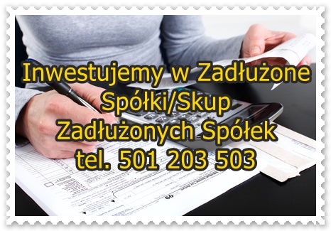 Nasza działalność to:podjęcie czynności zmierzających do ograniczenia odpowiedzialności zarządu za zobowiązania spółki wynikające z art. 299 K.s.h co za tym idzie 586 K.s.h kapitalizację w przypadku 233 K.s.h. Zagubiłeś dokumentację finansową ? odtworzymy.Masz wątpliwości co do zastosowania przepisów ? wyjaśnimy. Obawiasz się o majątek prywatny, narażony na utratę w związku z prowadzoną działalnością gospodarczą ( konfiskata rozszerzoną ) Zakup udziałów spółki lub Jednoosobowej Działalności Gospodarczej , będącej na skraju bankructwa.Wdrożenie skutecznego planu naprawczego dla podmiotu, który utracił płynność finansową na skutek różnych czynników. Wdrożenie odpowiedniej struktury w celu prowadzenia bieżącej działalności .Pomoc w kontekście KAS/JPK, Budowa struktur optymalizacyjnych zwiększających bezpieczeństwo zainwestowanego kapitału. inwestujemywspolki@gmail.com telefon kontaktowy 501-203-503