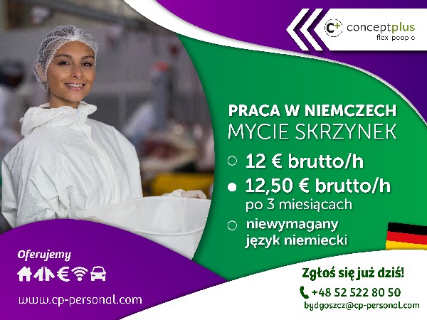 Pracownik (k/m) - Mycie Skrzynek Pod Ciśnieniem - Nawet 12,50 € Brutto/h!