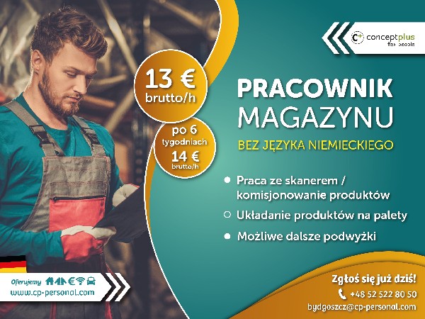 Pracownik Magazynu (k/m) - Bez Znajomości Języka Niem. - Nawet Do 14 € Brutto/h!